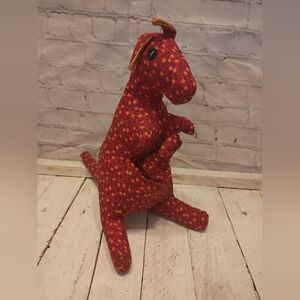 Vintage Avon Floral Red Kangaroo Stuffed Animal